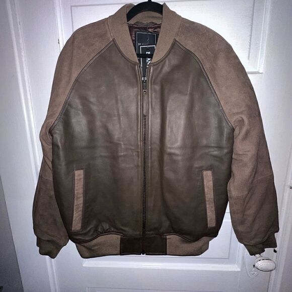 Blank NYC | NWT Unisex Leather Bomber Jacket Size Medium - Picture 5 of 10